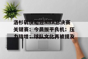 洛杉矶快船迎NBA总决赛关键赛；今晨扳平良机；压力陡增；球队文化再被提及的简单介绍